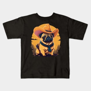 Pug cowboy Kids T-Shirt